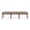 Lesro Lenox Wood 3 Seat Bench Wood Frame, Cherry, OH Eucalyptus Upholstery LW3001 - alternate 1
